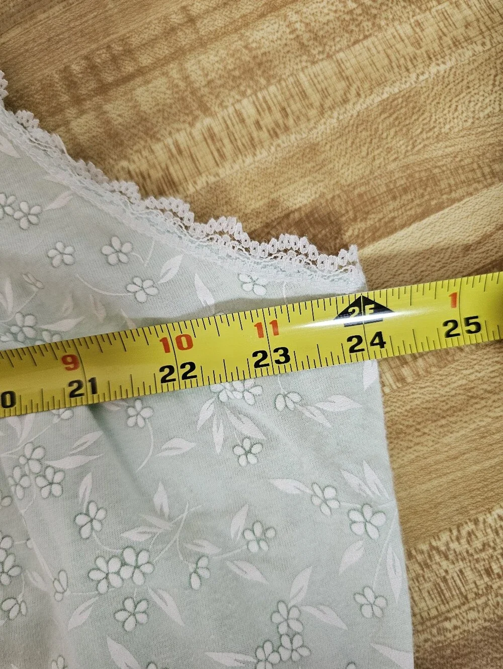 Vintage Barbizon Nightgown 2X Plus Cotton Blend Mint Green Floral Lace Ruffle